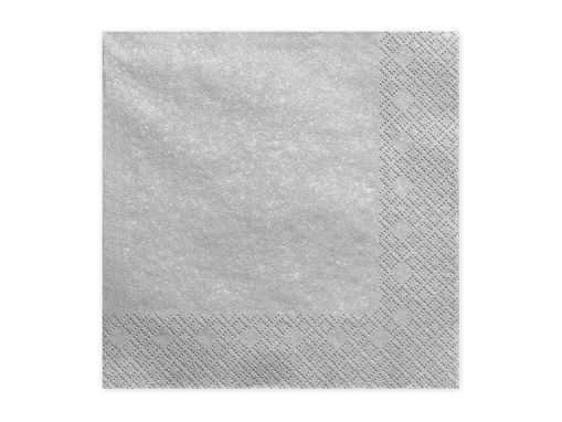 Picture of NAPKINS 3 LAYERS METALLIC SILVER 33X33CM - 20 PACK